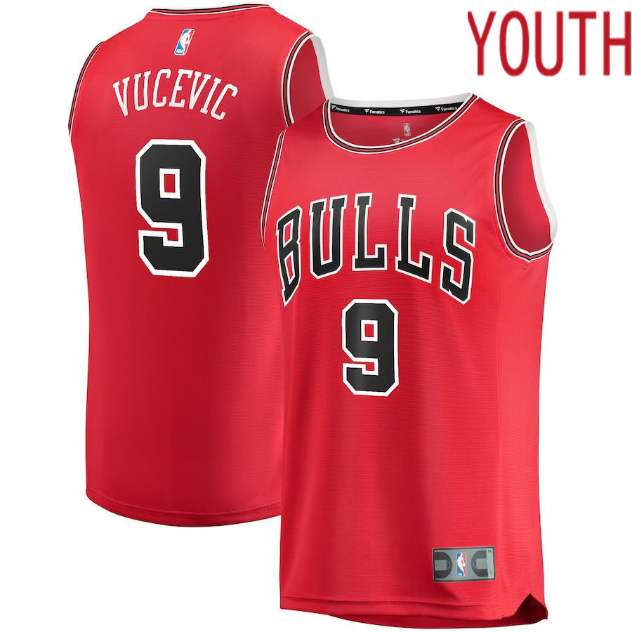 Youth Chicago Bulls 9 Nikola Vucevic Fanatics Branded Red Fast Break Replica NBA Jersey